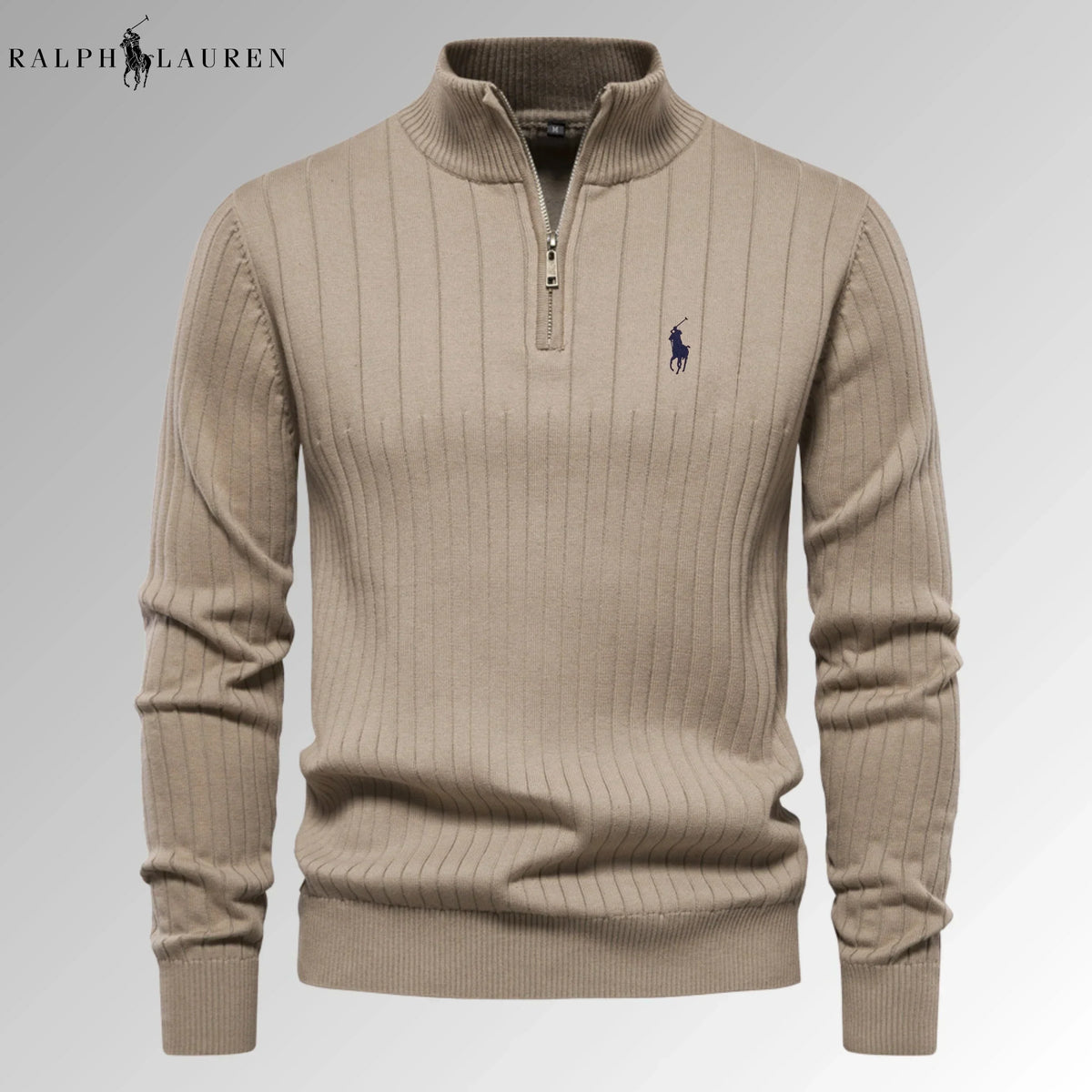 RL Zip-Neck Knit Sweater