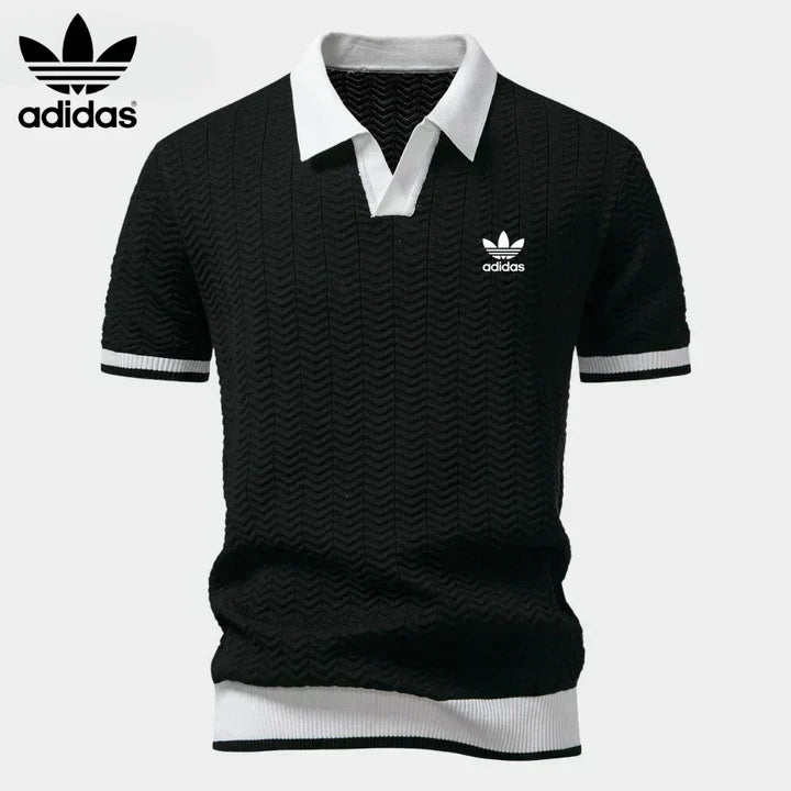 Retro Textured Knit Polo