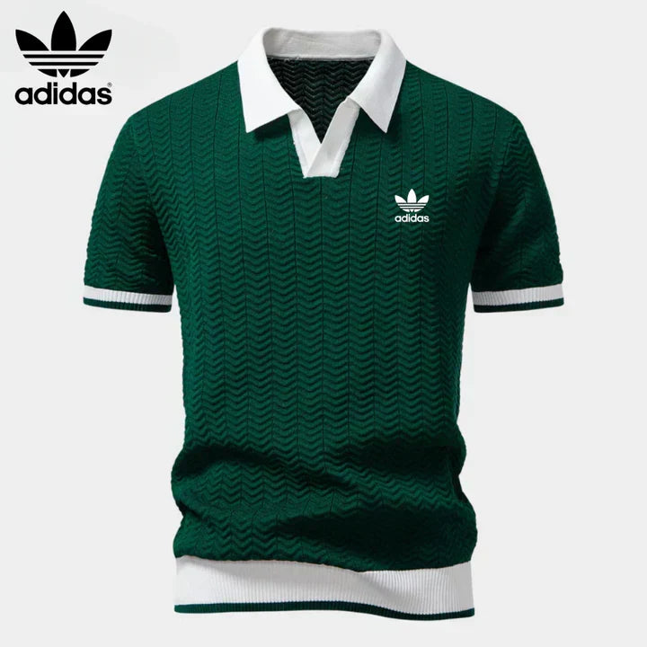 Retro Textured Knit Polo