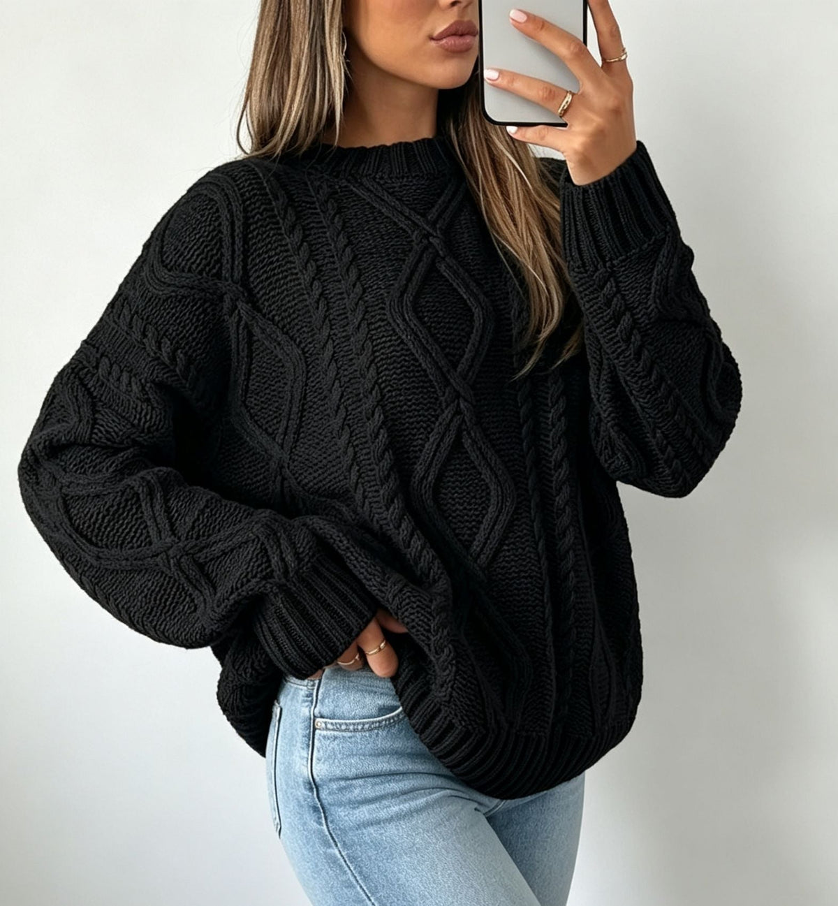 Everly | Women's Oversized Cable Knit Sweater