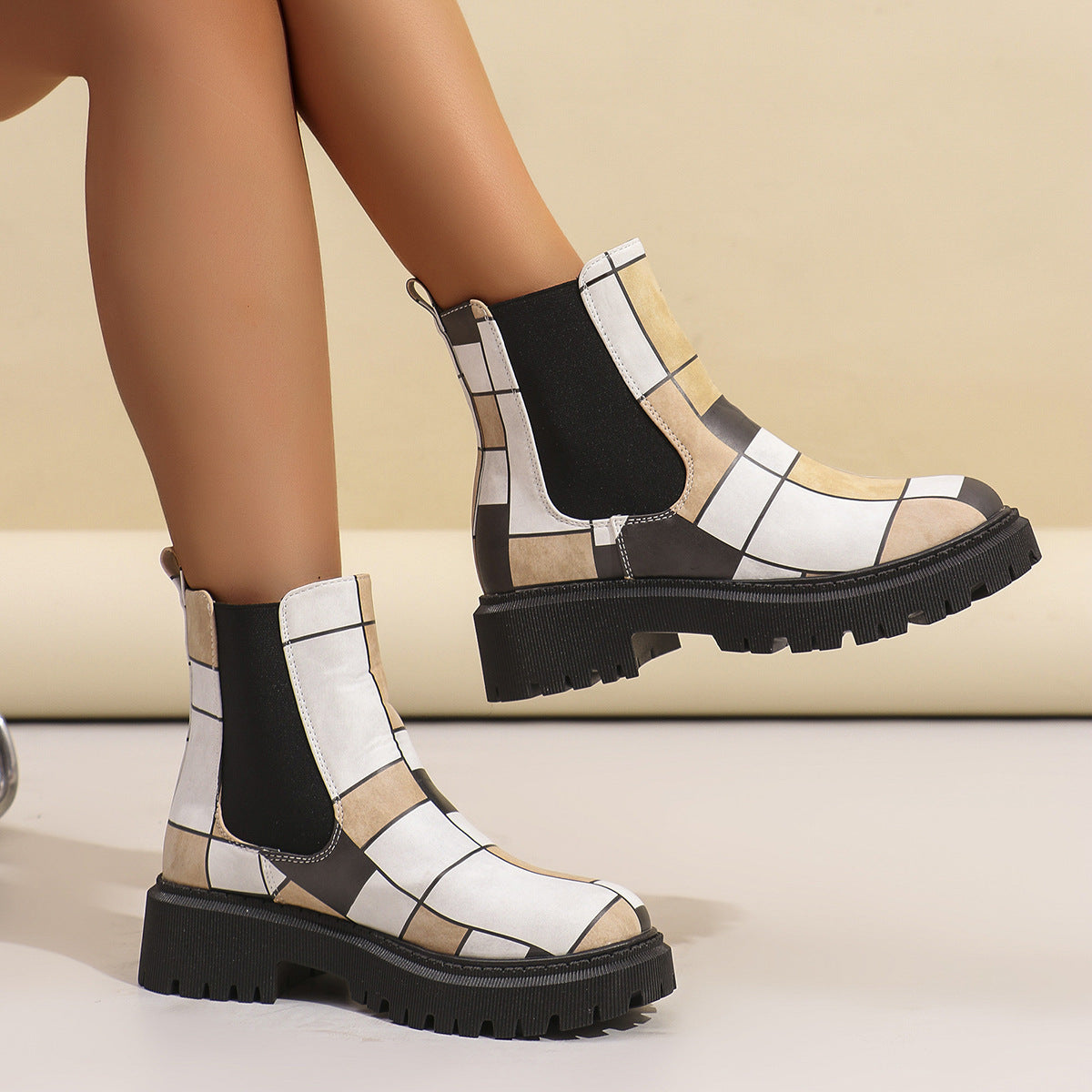 Allegra Geometric Chelsea Boots