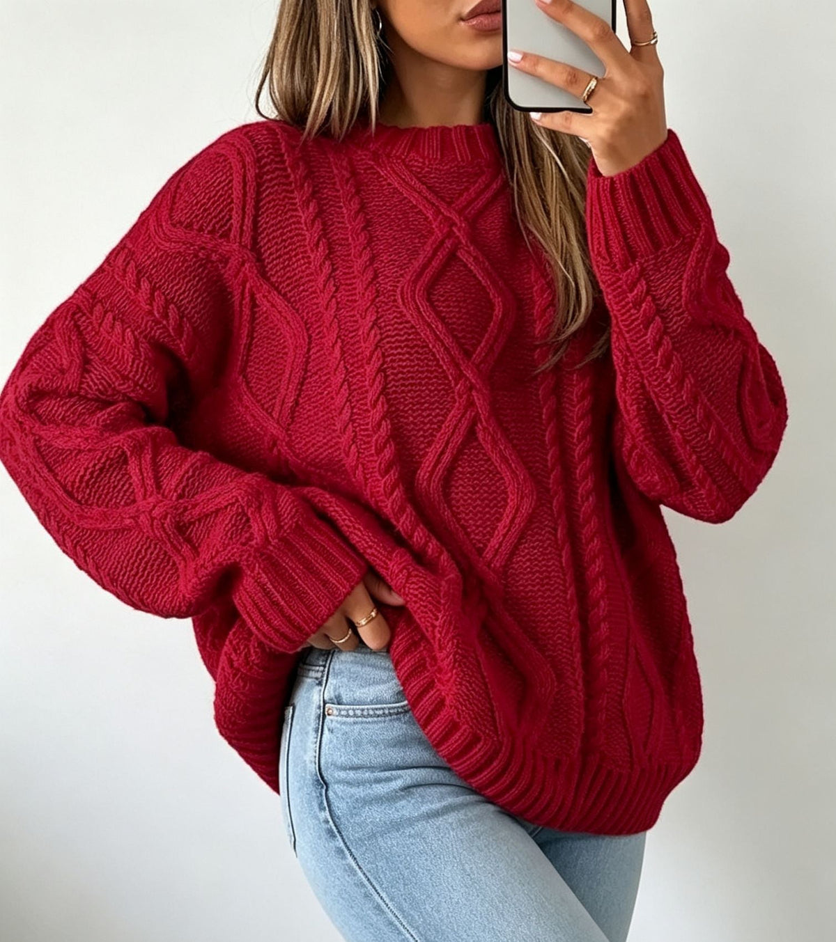 Everly | Women's Oversized Cable Knit Sweater