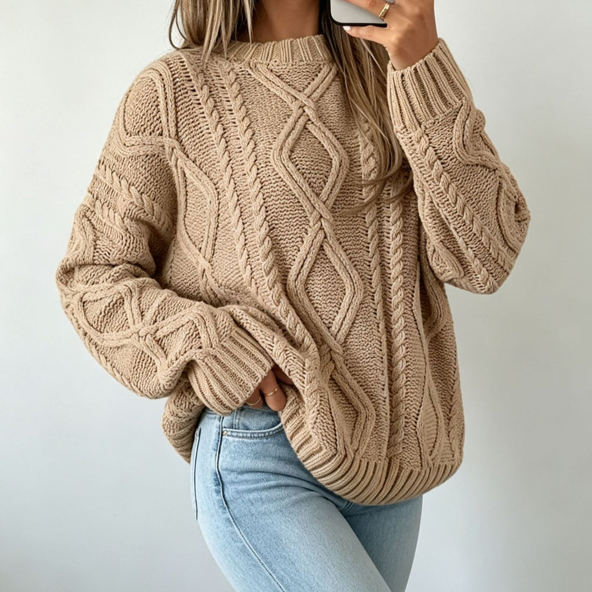 Everly | Women's Oversized Cable Knit Sweater