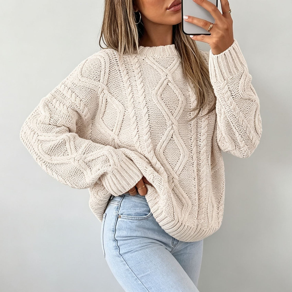Everly | Women's Oversized Cable Knit Sweater