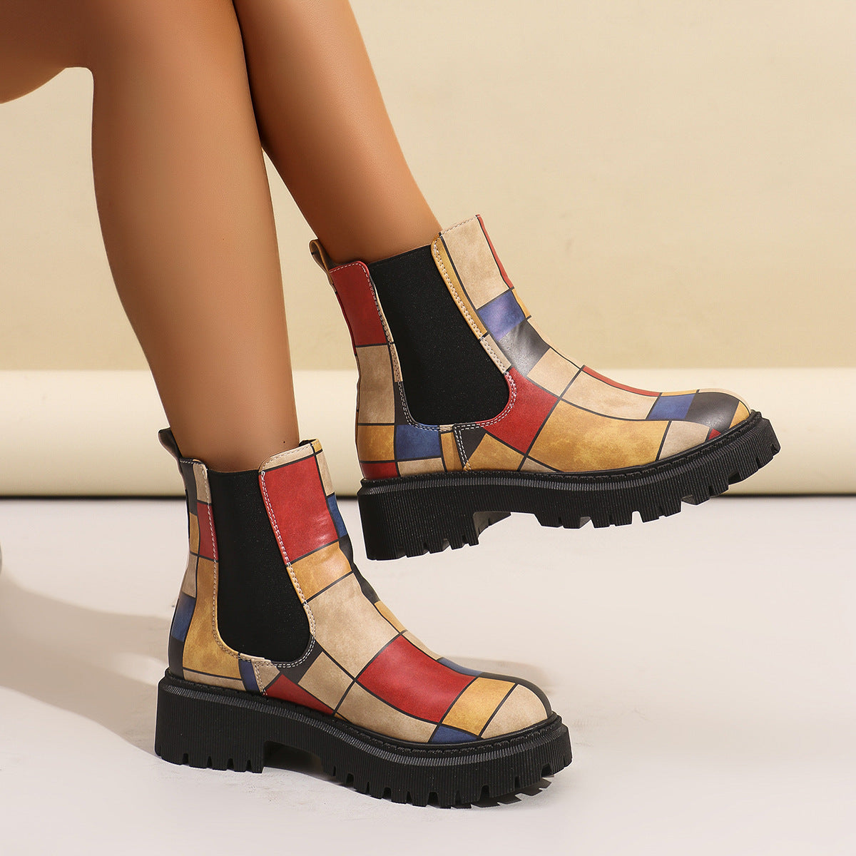 Allegra Geometric Chelsea Boots