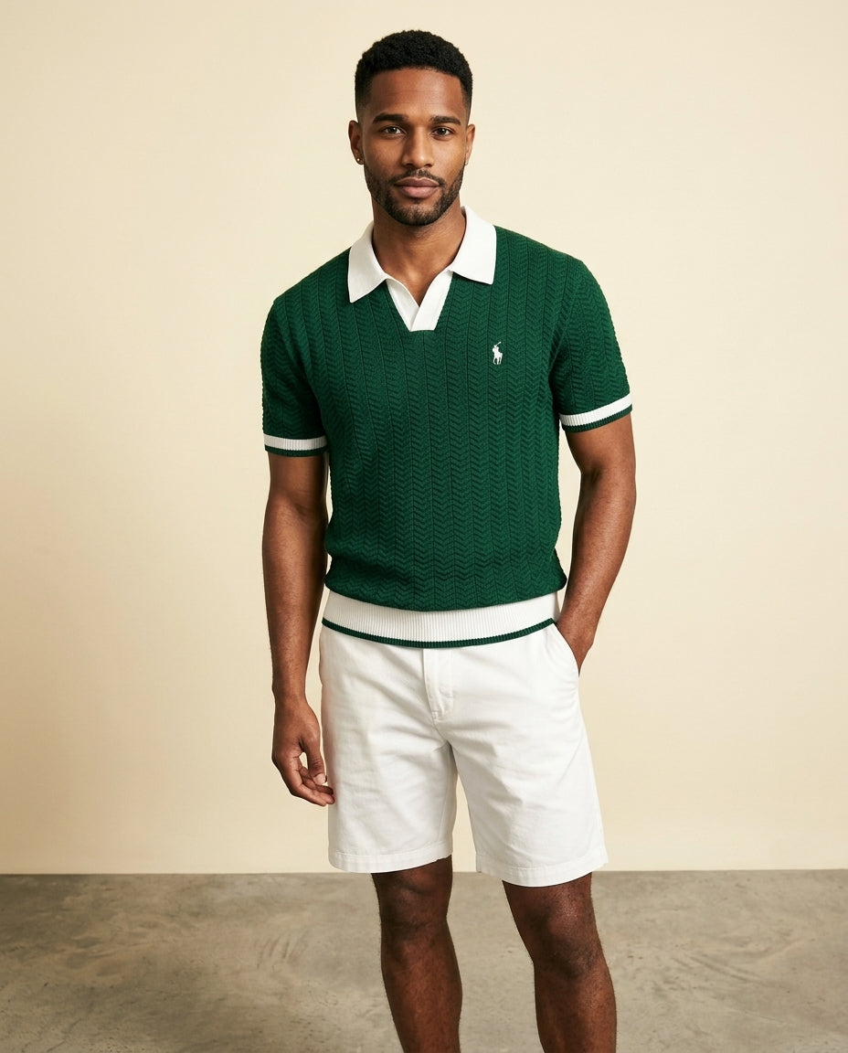 RL Cable-Knit Polo and Shorts Set