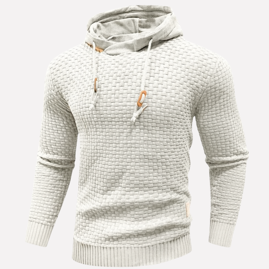 Eric | Men's Hoodie - Textured Basket Weave Pullover