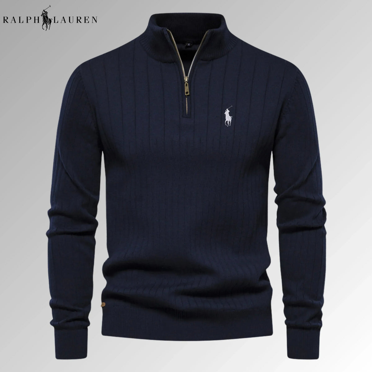 RL Zip-Neck Knit Sweater