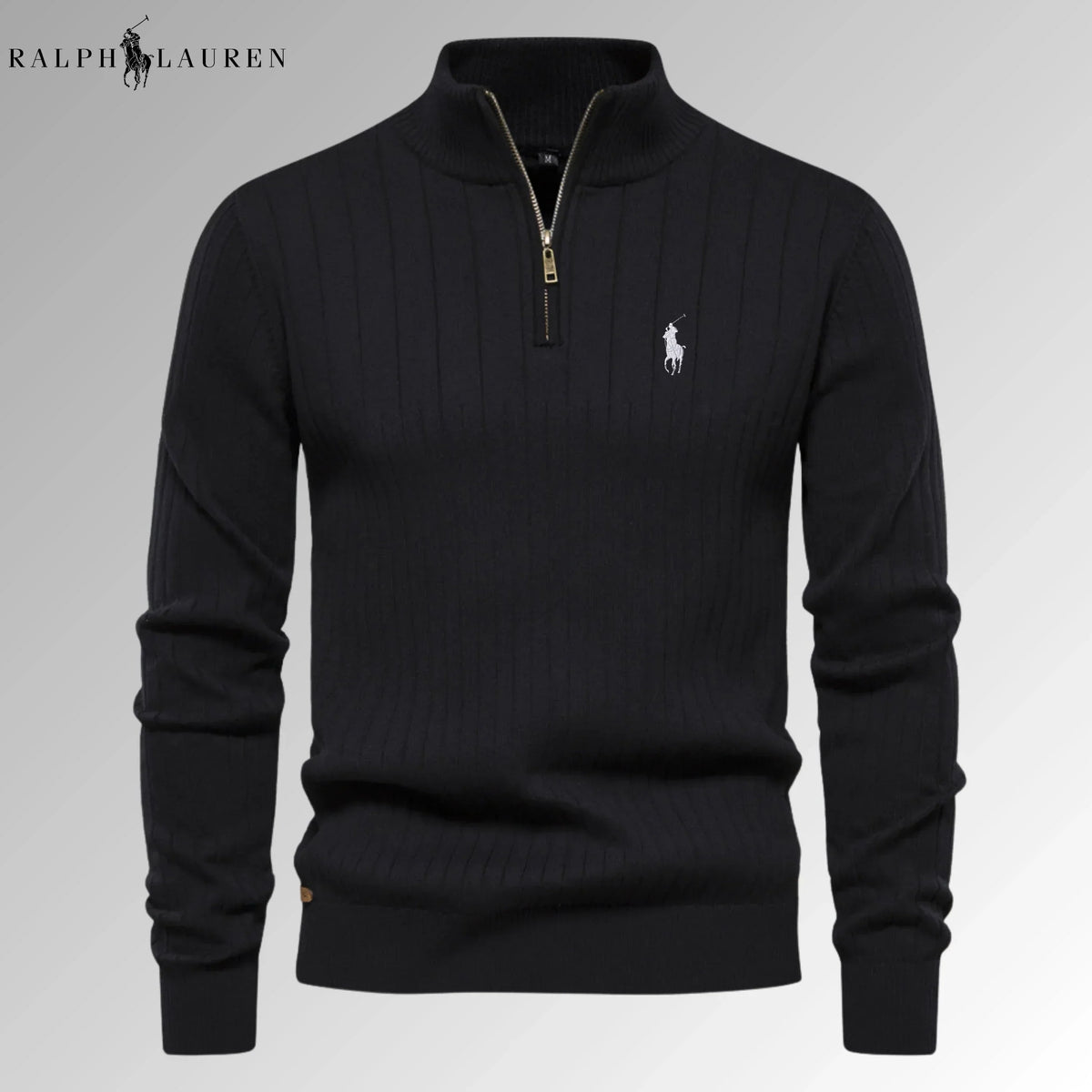 RL Zip-Neck Knit Sweater