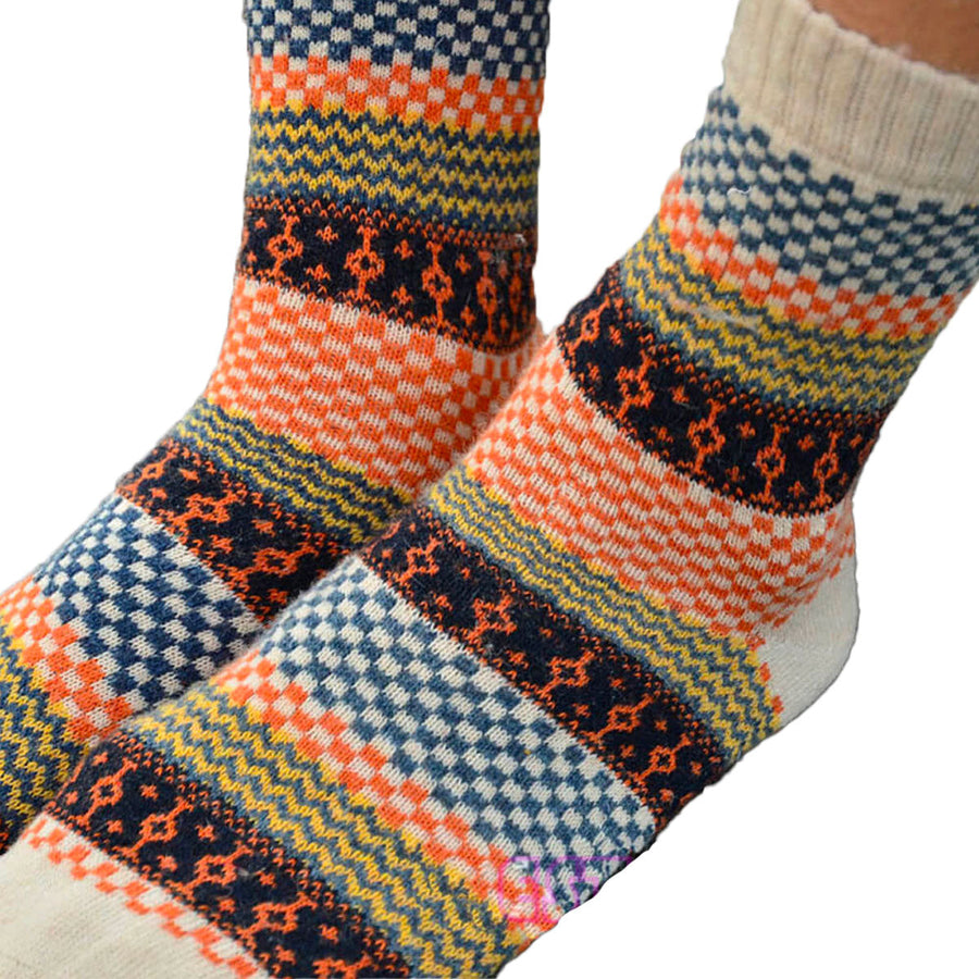 Pearl | Women's Wool Socks - Bold Pattern Soft Anti Slip