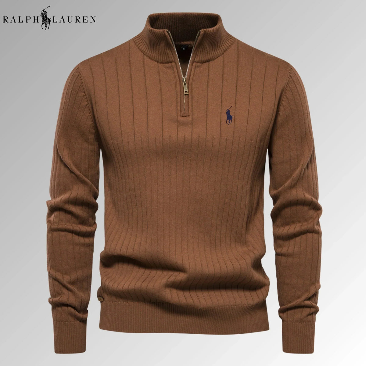 RL Zip-Neck Knit Sweater