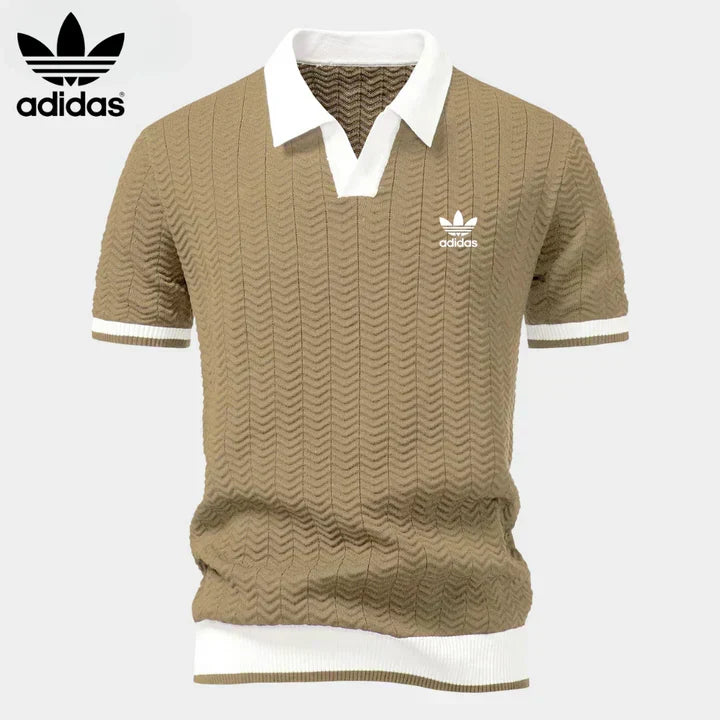 Retro Textured Knit Polo