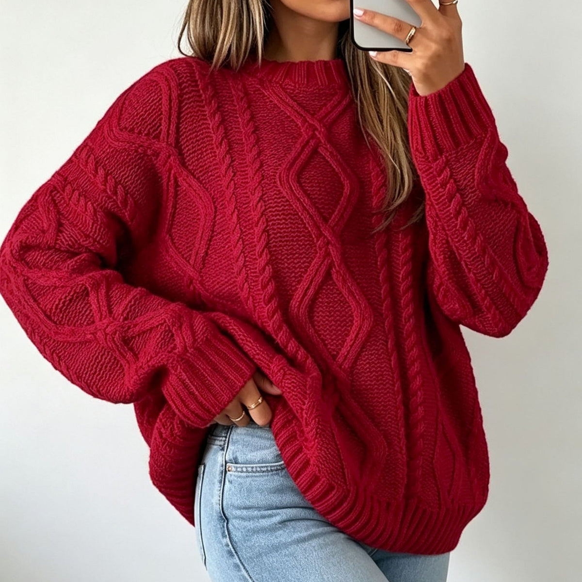 Everly | Women's Oversized Cable Knit Sweater