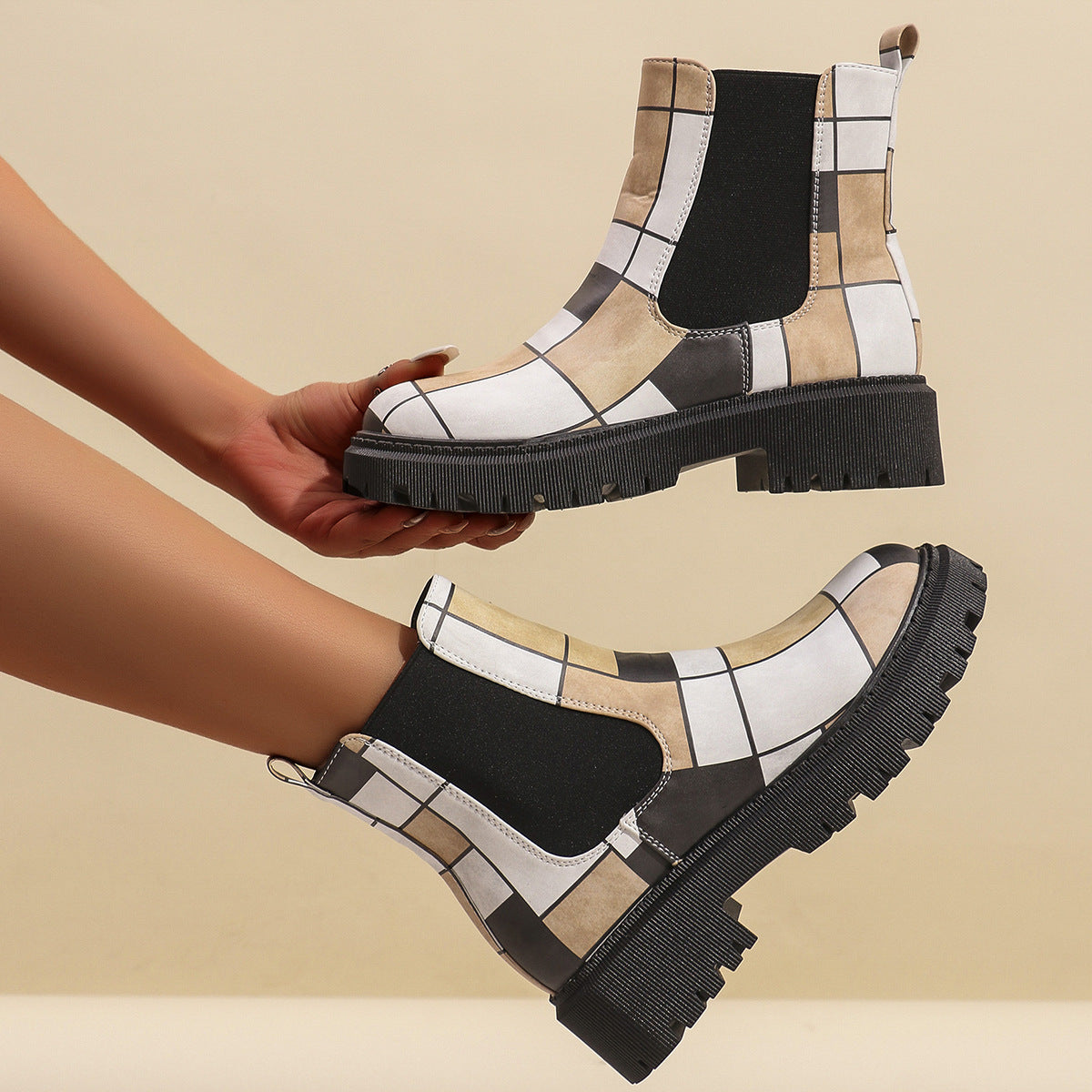 Allegra Geometric Chelsea Boots