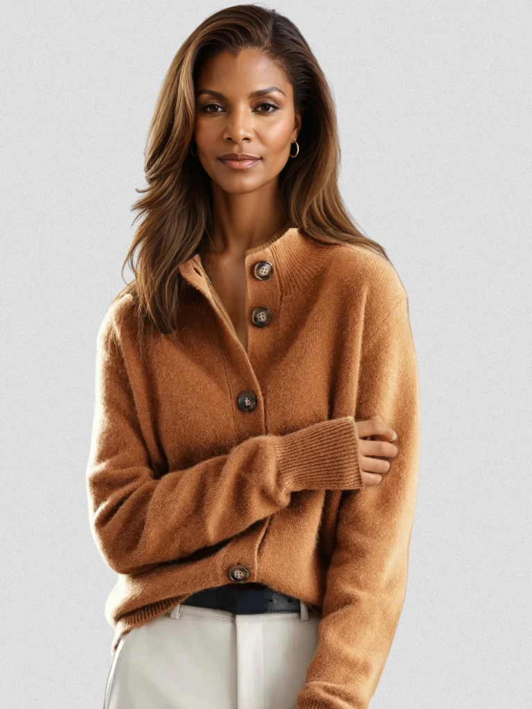 Denise | Women's Button Up Cardigan - Soft Knit Collared Relaxed Fit