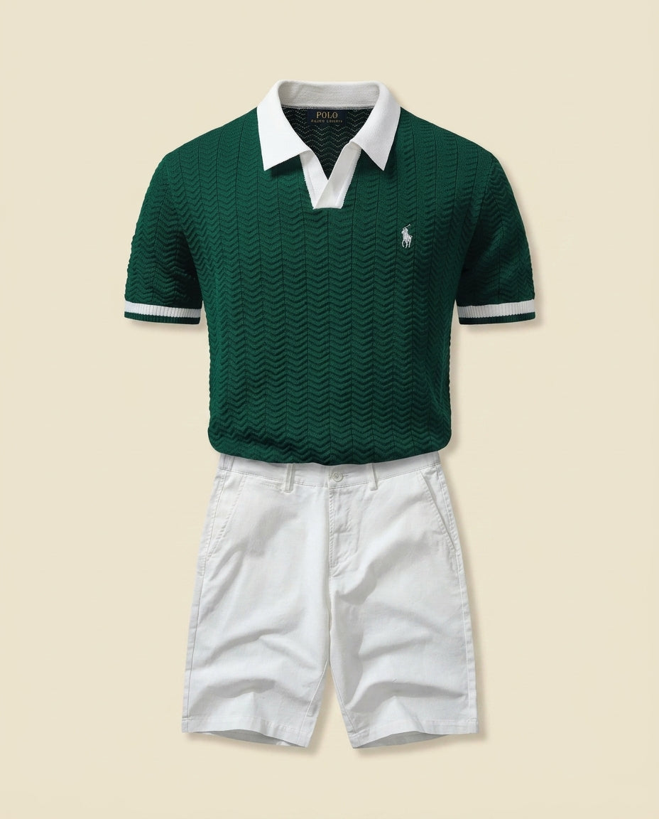 RL Cable-Knit Polo and Shorts Set