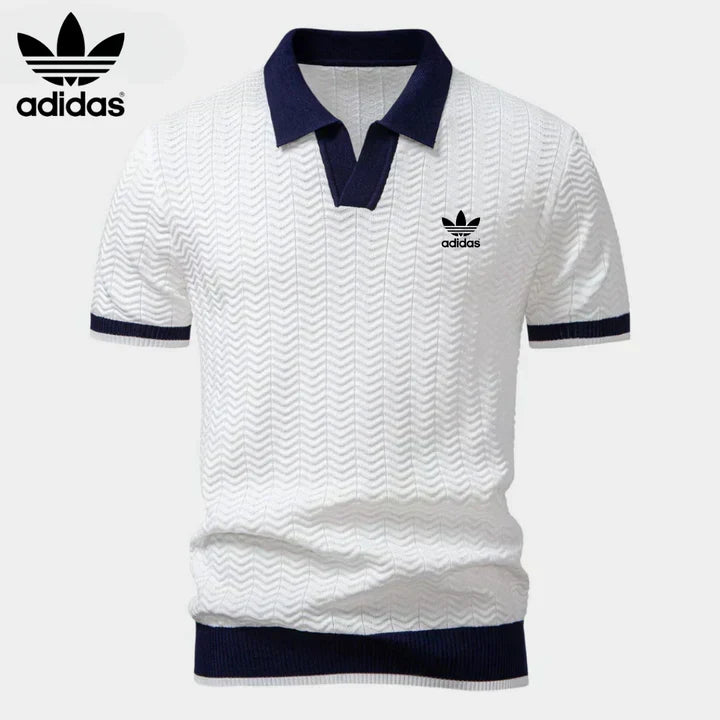Retro Textured Knit Polo