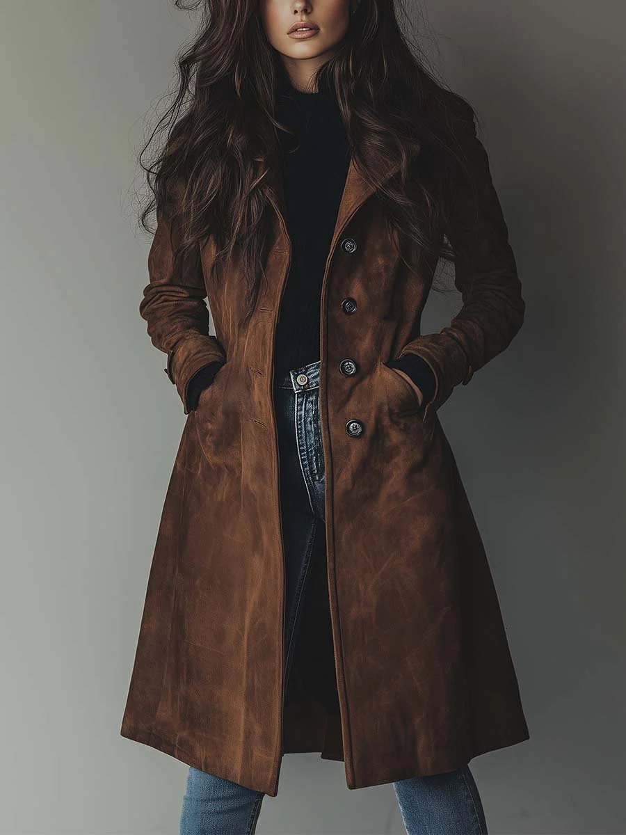 Autumn | Women's Suede Trench Coat