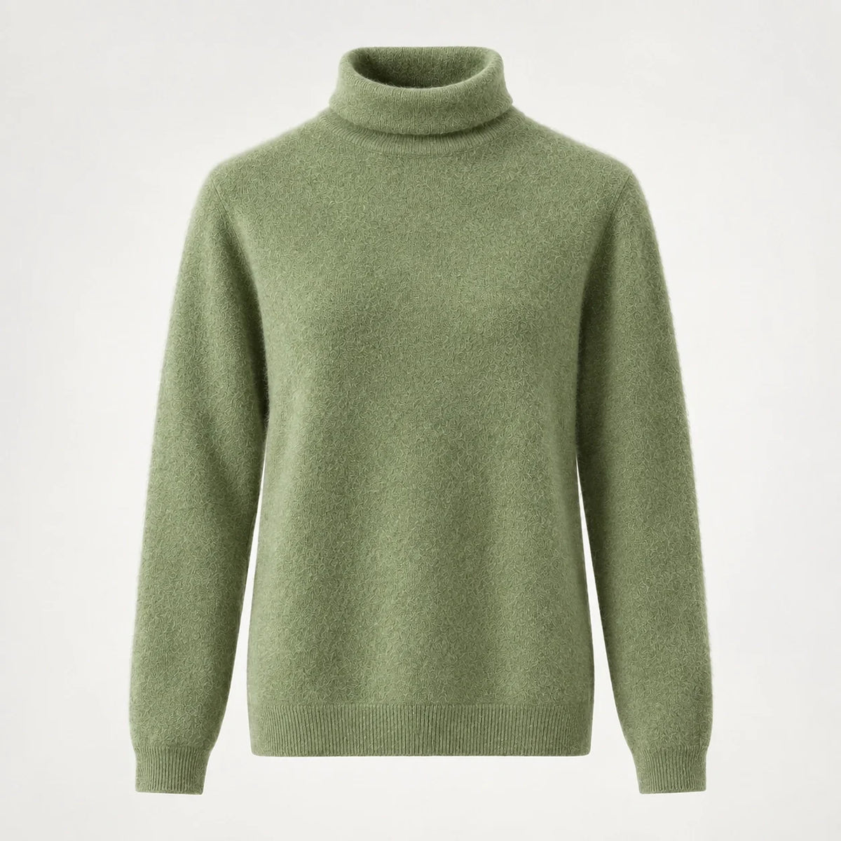 Aria | Women's Cashmere Sweater - Mock Neck Ribbed Trim Relaxed Fit