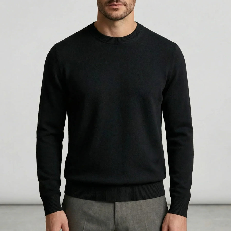 Weston | Men's Crew Neck Sweater - Fine Lightweight Knit Straight Fit