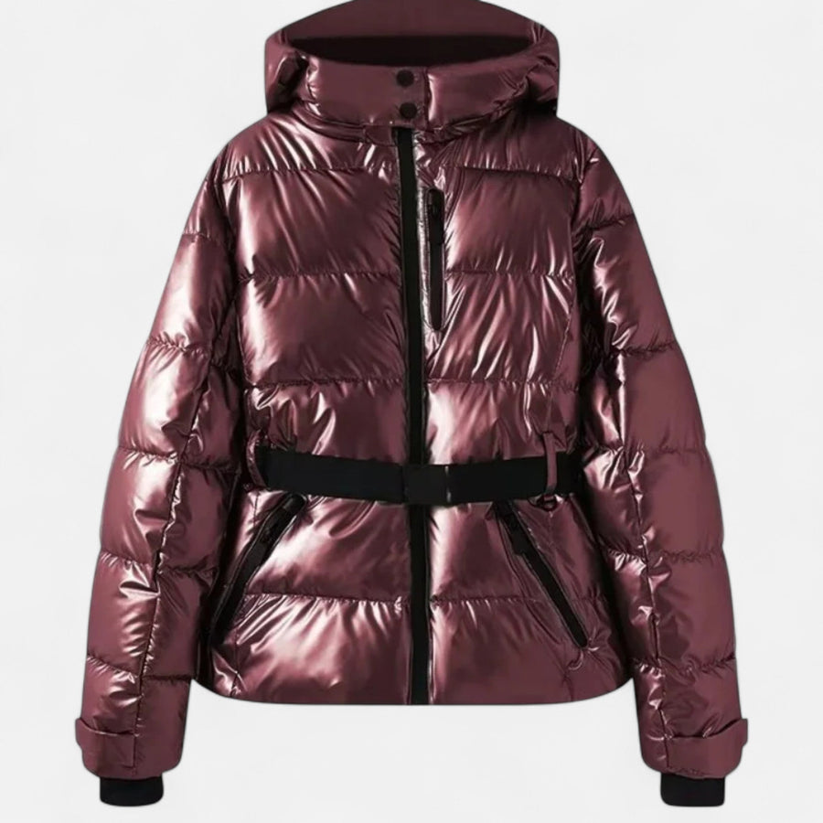 Elsa | Women's Ski Jacket - Fitted Padded Hooded Zip Front