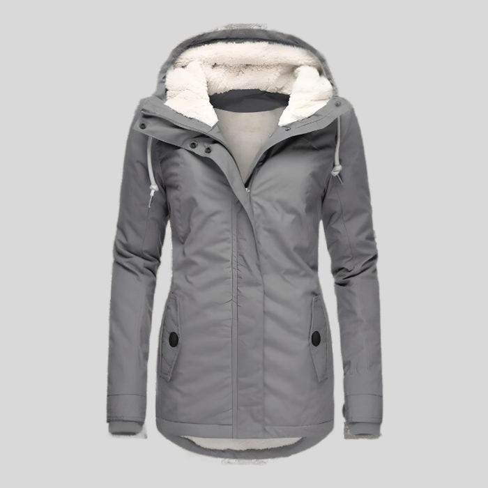 Rosa | Women's Winter Coat - Long Hooded Faux Fur Lined