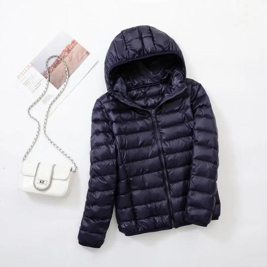 Eleanor | Women's Puffer Jacket - Lightweight Hooded Relaxed Fit