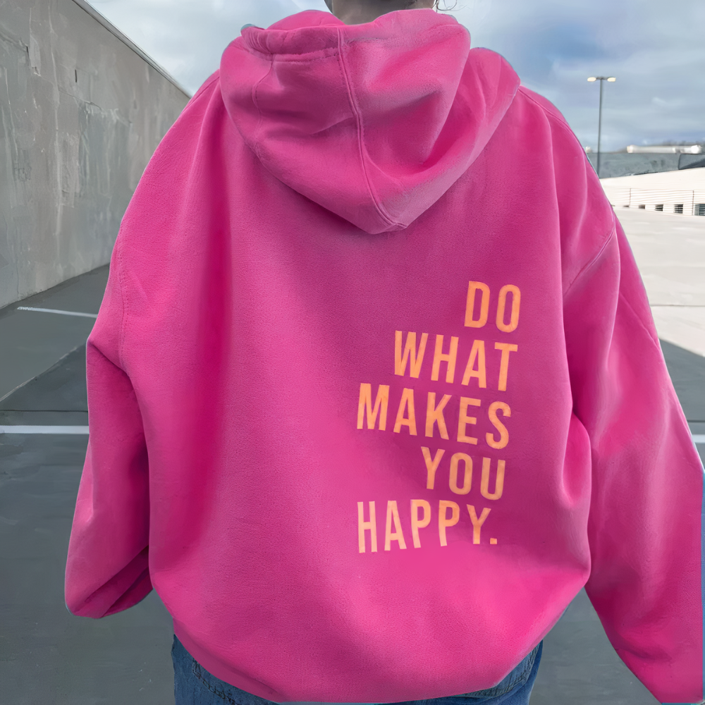 Cozy Graphic Hoodie with Positive Message