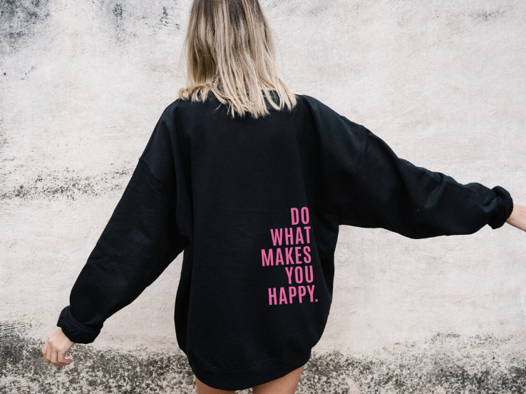 Cozy Graphic Hoodie with Positive Message