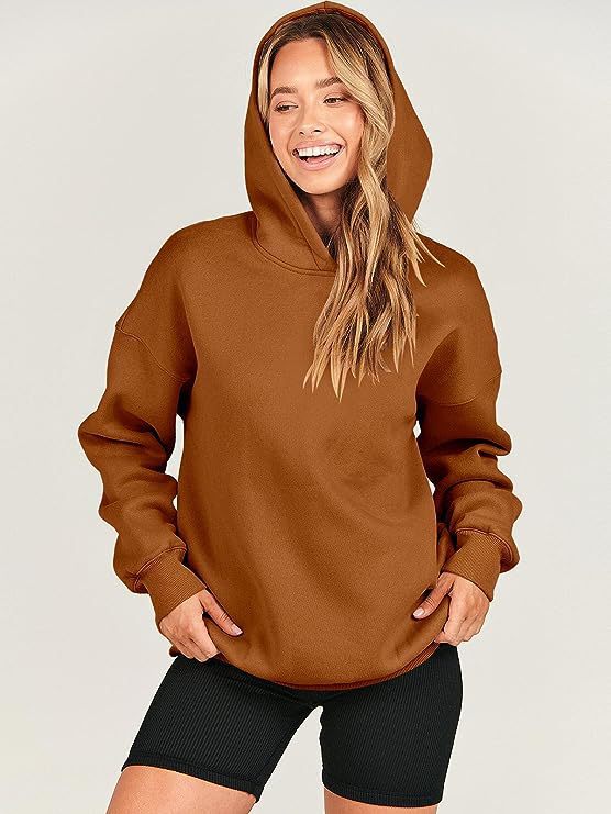 Kinsley | Women's Oversized Fleece Hoodie - Kangaroo Pocket Drop Shoulder